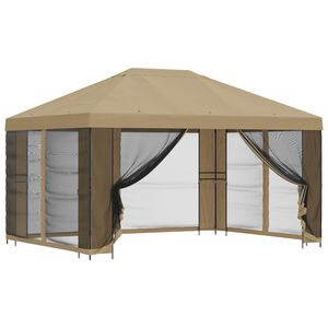vidaXL Zahradn&iacute; alt&aacute;n se stěnami 4 &times; 3 m B&eacute;žov&aacute; Polyester a ocel