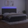 vidaXL Box spring postel s matrac&iacute; a LED tmavě &scaron;ed&aacute; 200x200 cm samet