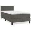 vidaXL Box spring postel s matrac&iacute; tmavě &scaron;ed&aacute; 90x200 cm samet