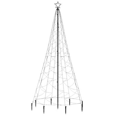 vidaXL Vánoční stromek s kovovým sloupkem 500 LED diod teplé bílé 3 m