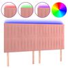 vidaXL Čelo postele s LED růžov&eacute; 200x5x118/128 cm samet