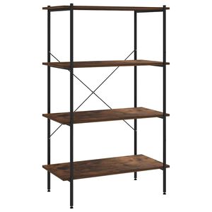 vidaXL Policov&yacute; reg&aacute;l se 4 policemi čern&yacute; a př&iacute;rodn&iacute; 80 x 40 x 130 cm