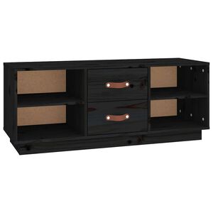 vidaXL TV skř&iacute;ňka čern&aacute; 100 x 34 x 40 cm masivn&iacute; borov&eacute; dřevo