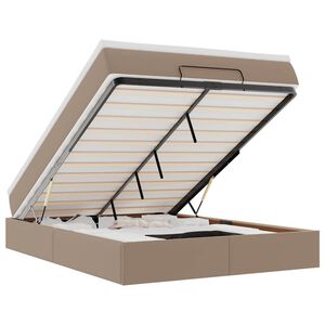 vidaXL Osmansk&yacute; r&aacute;m postele s matrac&iacute; cappuccino 140x190cm uměl&aacute; kůže