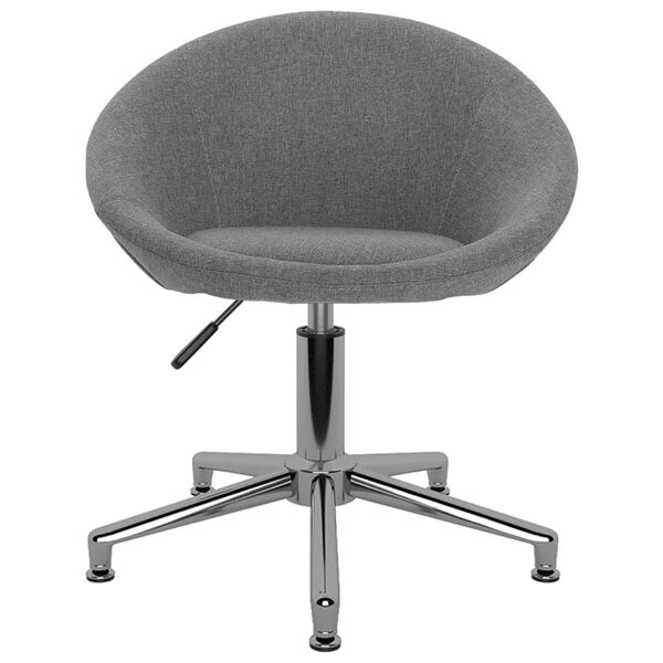 vidaXL Otočn&aacute; j&iacute;deln&iacute; židle světle &scaron;ed&aacute; textil