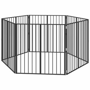 vidaXL Ps&iacute; br&aacute;na 6 pcs Čern&yacute; 100 x 100 cm Pozinkovan&aacute; ocel