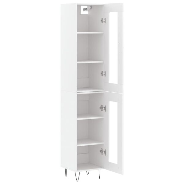 vidaXL Skř&iacute;ň highboard b&iacute;l&aacute; 34,5 x 34 x 180 cm kompozitn&iacute; dřevo