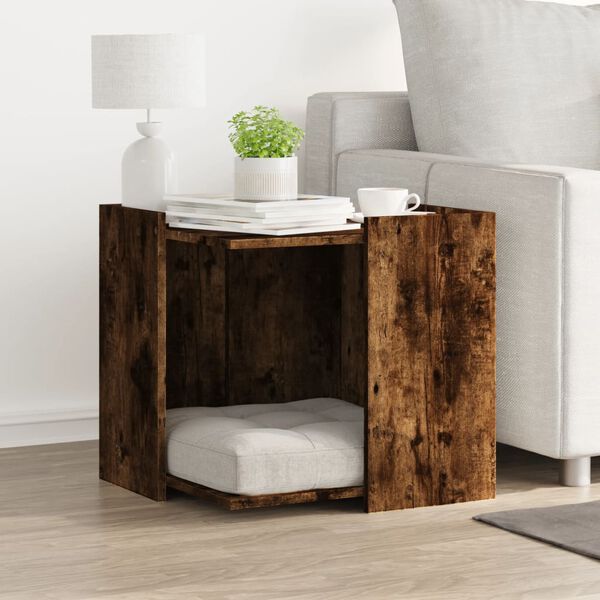 vidaXL Skř&iacute;ňka na kočič&iacute; z&aacute;chod kouřov&yacute; dub 53 x 53 x 51 cm kompozit