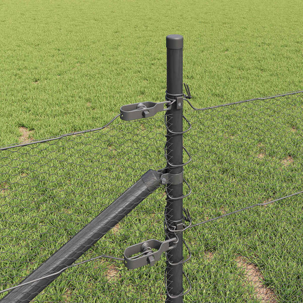 vidaXL Plotov&yacute; sloupek. &Scaron;ed&aacute; 25 x 0,5 m (13 mm s&iacute;ť) Ocel