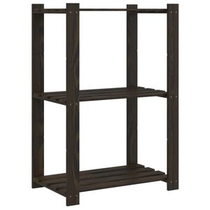 vidaXL 3patrov&yacute; &uacute;ložn&yacute; reg&aacute;l čern&yacute; 60x38x90 cm masivn&iacute; borov&eacute; dřevo