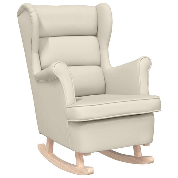 vidaXL Houpací křeslo bílé 74 x 90 x 102 cm len