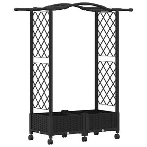 vidaXL Vyv&yacute;&scaron;en&yacute; z&aacute;hon s trel&aacute;ž&iacute; a střechou Čern&aacute; 124 x 40 x 129 cm PP