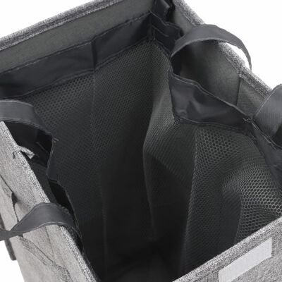 vidaXL Skládací koš na prádlo šedý 26x34,5x59,5 cm umělá lněná tkanina