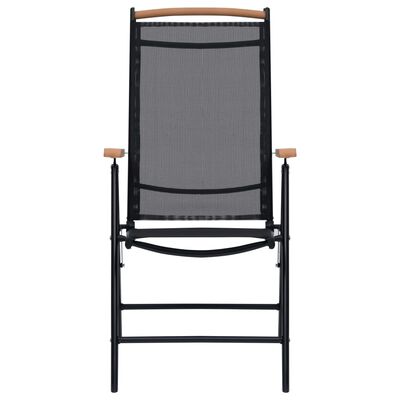 vidaXL Skládací zahradní židle 2 ks hliník a textilen černé