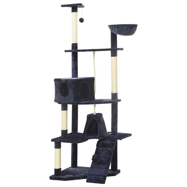 vidaXL Škrabadlo pro kočky se sisalovými sloupky modré 191 cm