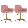 vidaXL Otočn&eacute; j&iacute;deln&iacute; židle 2 ks růžov&eacute; samet