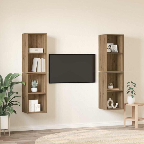 vidaXL Sestava TV skř&iacute;něk 4 pcs Artisanov&yacute; dub 37 x 37 x 72 cm