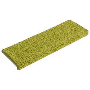 vidaXL Schodov&eacute; rohože 15 ks 65 x 21 x 4 cm zelen&eacute; s obd&eacute;ln&iacute;kov&yacute;m okrajem