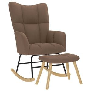 vidaXL Houpac&iacute; křeslo s podnožkou hněd&eacute; textil