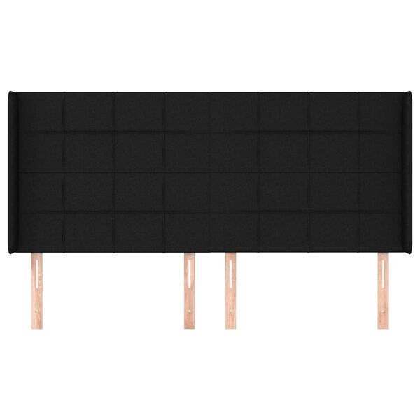 vidaXL Čelo postele typu u&scaron;&aacute;k čern&eacute; 183x16x118/128 cm textil