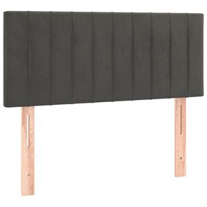 vidaXL Čelo postele tmavě &scaron;ed&eacute; 80 x 5 x 78/88 cm samet