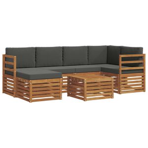 vidaXL Rohov&aacute; sofa sada s pol&scaron;t&aacute;řem 7 pcs Přirozen&aacute; a Anthracitov&aacute;
