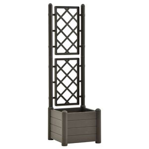 vidaXL Zahradn&iacute; truhl&iacute;k s trel&aacute;ž&iacute; 43 x 43 x 142 cm PP antracitov&yacute;