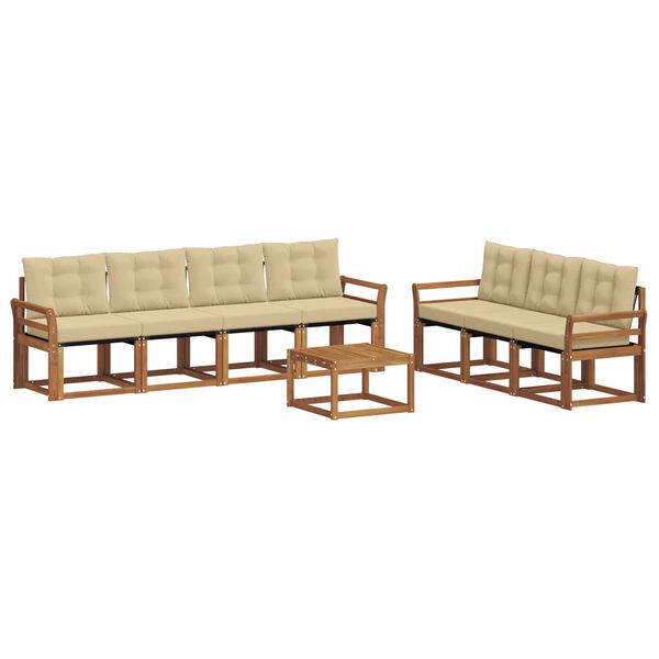 vidaXL Venkovn&iacute; pohovkov&aacute; souprava 8 pcs Přirozen&aacute; a B&eacute;žov&aacute;