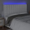 vidaXL Čelo postele s LED b&iacute;l&eacute; 200x5x118/128 cm uměl&aacute; kůže