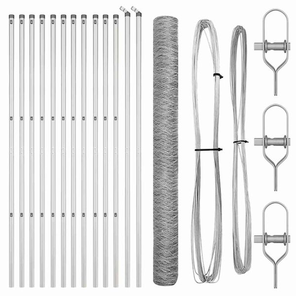 vidaXL Plotov&yacute; sloupek. Stř&iacute;brn&aacute; 25 x 1,6 m (50 mm s&iacute;ť) Ocel
