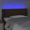 vidaXL Čelo postele s LED tmavě hněd&eacute; 93 x 16 x 78/88 cm textil