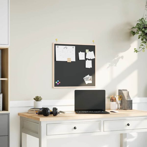 vidaXL Kř&iacute;dov&aacute; tabule s r&aacute;mem z masivn&iacute;ho borovicov&eacute;ho dřeva čern&aacute; 60 x 55 cm