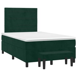 vidaXL Box spring postel s matrac&iacute; tmavě zelen&aacute; 120x190 cm samet