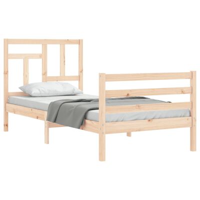 vidaXL Rám postele s čelem Single masivní dřevo