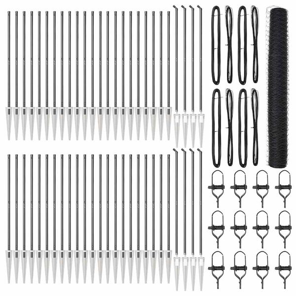 vidaXL Plotov&yacute; sloupek. &Scaron;ed&aacute; 100 x 1,2 m (50 mm s&iacute;ť) Ocel a PVC