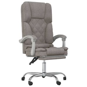 vidaXL Mas&aacute;žn&iacute; polohovac&iacute; kancel&aacute;řsk&eacute; křeslo taupe textil