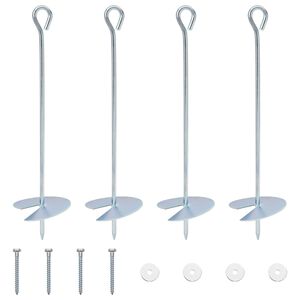 vidaXL Zemn&iacute; kotva 4 pcs Stř&iacute;brn&aacute; &Oslash;10 x 40 cm Pozinkovan&yacute; kov
