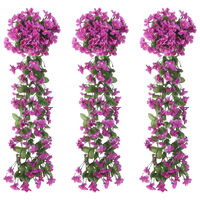 vidaXL Umělé květinové girlandy 3 ks světle fialové 85 cm