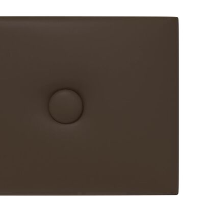 vidaXL Nástěnné panely 12 ks hnědé 60 x 15 cm umělá kůže 1,08 m²