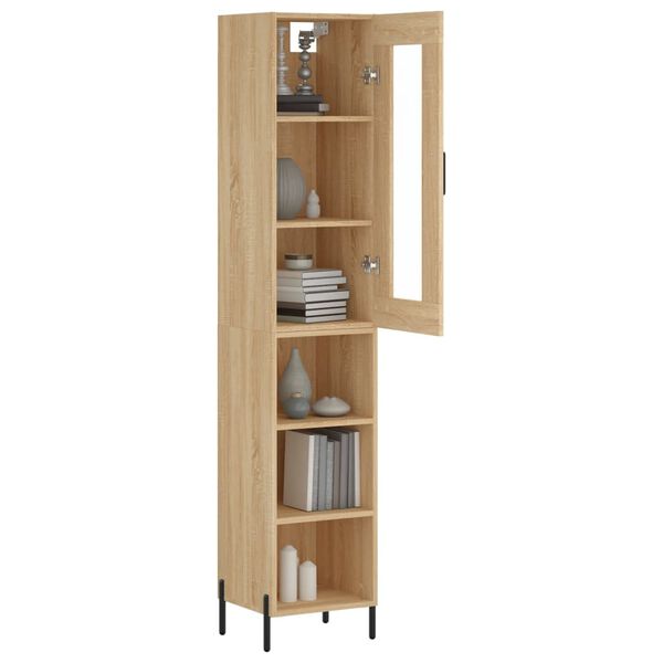 vidaXL Skř&iacute;ň highboard dub sonoma 34,5 x 34 x 180 cm kompozitn&iacute; dřevo