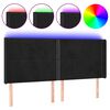 vidaXL Čelo postele s LED čern&eacute; 183 x 16 x 118/128 cm samet