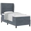 vidaXL Postel s boxspringem s čelo Tmavě &scaron;ed&aacute; 190 x 90 cm samet