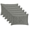 vidaXL Povlak na pol&scaron;t&aacute;ř 6 pcs HOUTEN Tmavě &scaron;ed&aacute; 50 x 80 cm Flanel