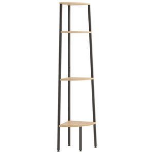 vidaXL 4patrov&aacute; rohov&aacute; police světle hněd&aacute; a čern&aacute; 45,5 x 31,5 x 150 cm
