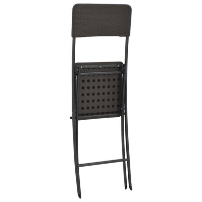 vidaXL Skládací barové židle 2 ks HDPE a ocel hnědé ratanový vzhled