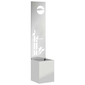 vidaXL Soukrom&iacute; na zahradě Stř&iacute;brn&aacute; 32 x 140 cm Pozinkovan&aacute; ocel