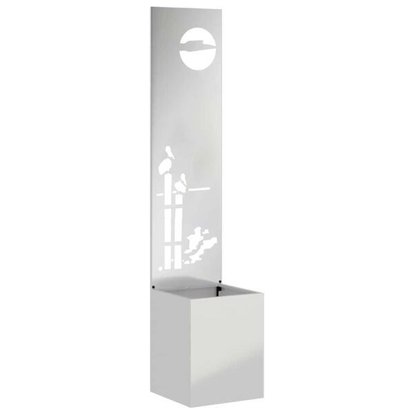 vidaXL Soukrom&iacute; na zahradě Stř&iacute;brn&aacute; 32 x 140 cm Pozinkovan&aacute; ocel