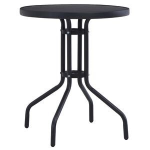 vidaXL Zahradn&iacute; stolek čern&yacute; 60 cm ocel a sklo