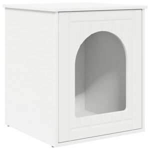 vidaXL Kočič&iacute; dům B&iacute;l&aacute; 53 x 52 x 62 cm Kompozitn&iacute; dřevo