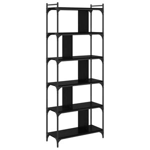 vidaXL knihovna 5 &uacute;rovn&iacute; 76 x 32 x 192 cm Kompozitn&iacute; dřevo Čern&yacute; dub
